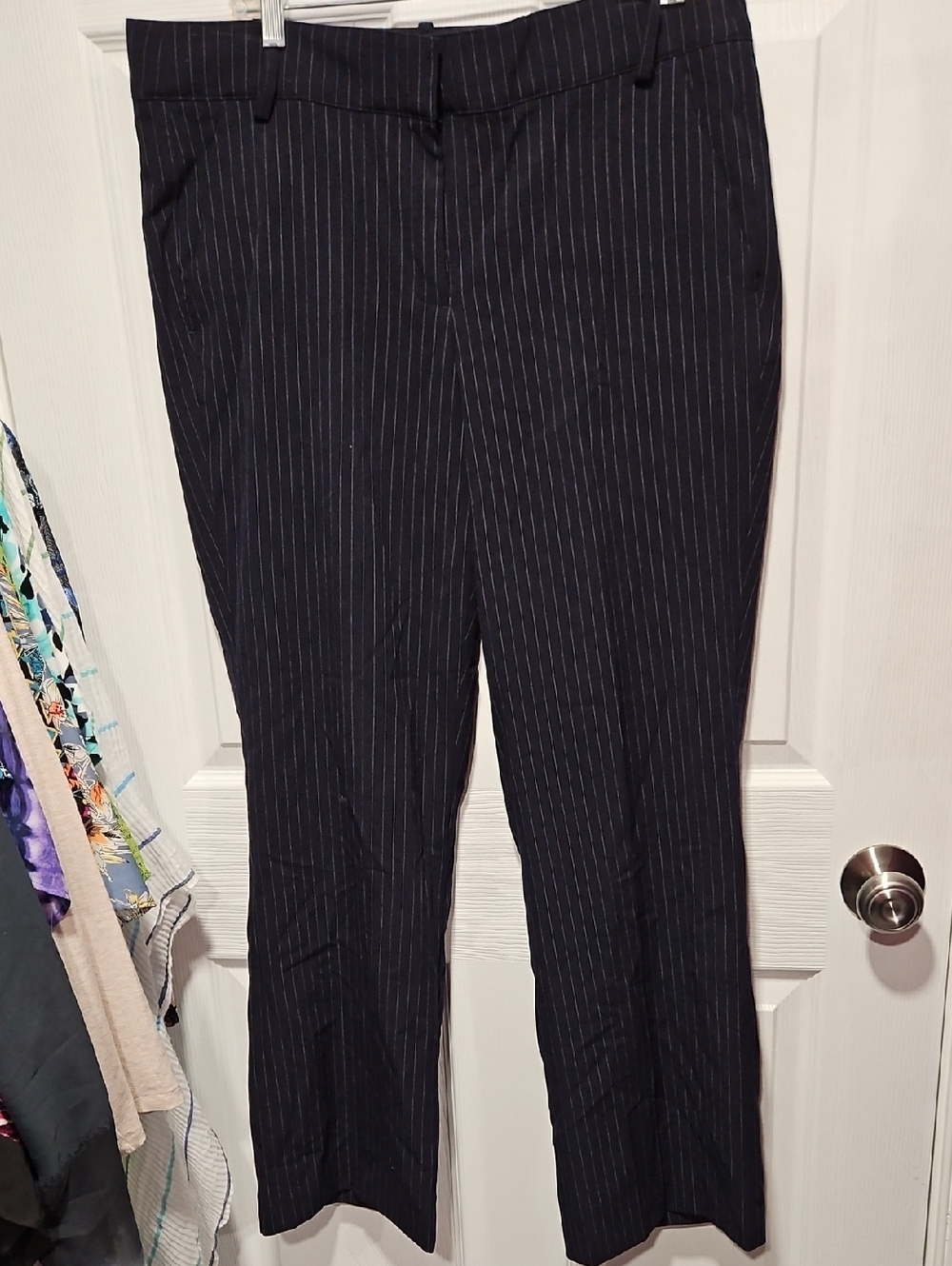 Lane Bryant Navy Pinstripe Trousers
